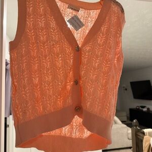Pink Button-Up Knit Vest